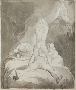 Hephaestus, Bia and Crato Securing Prometheus on Mount Caucasus by Johann Heinrich Füssli